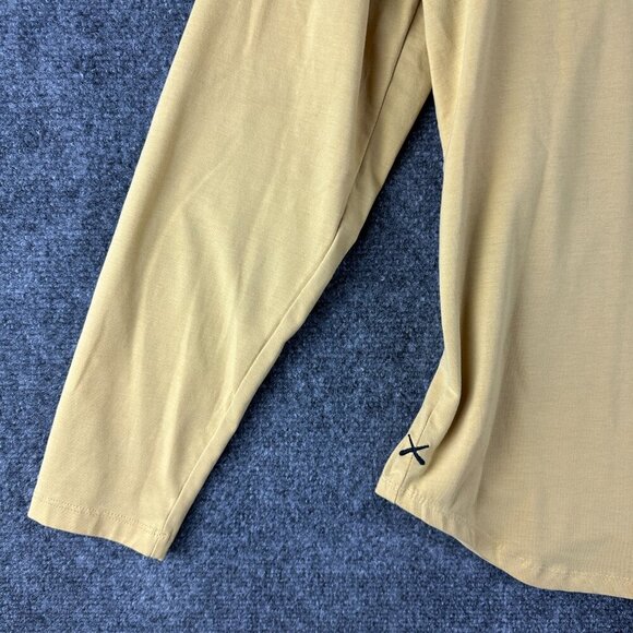 Cuts Active Top Womens Large Elongated Tee Pullover Long Sleeve Gold Stretch - Picture 3 of 8